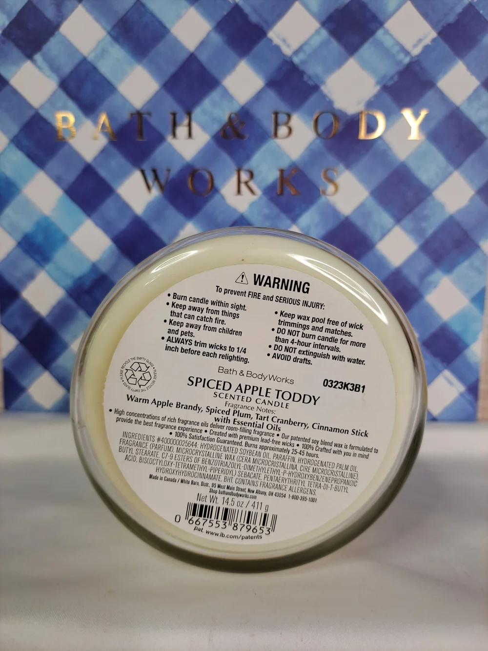 Bath & Body Works 'SPICED APPLE TODDY' Scented 3-Wick Candle in Luminous Wrap - Picture 8 of 14